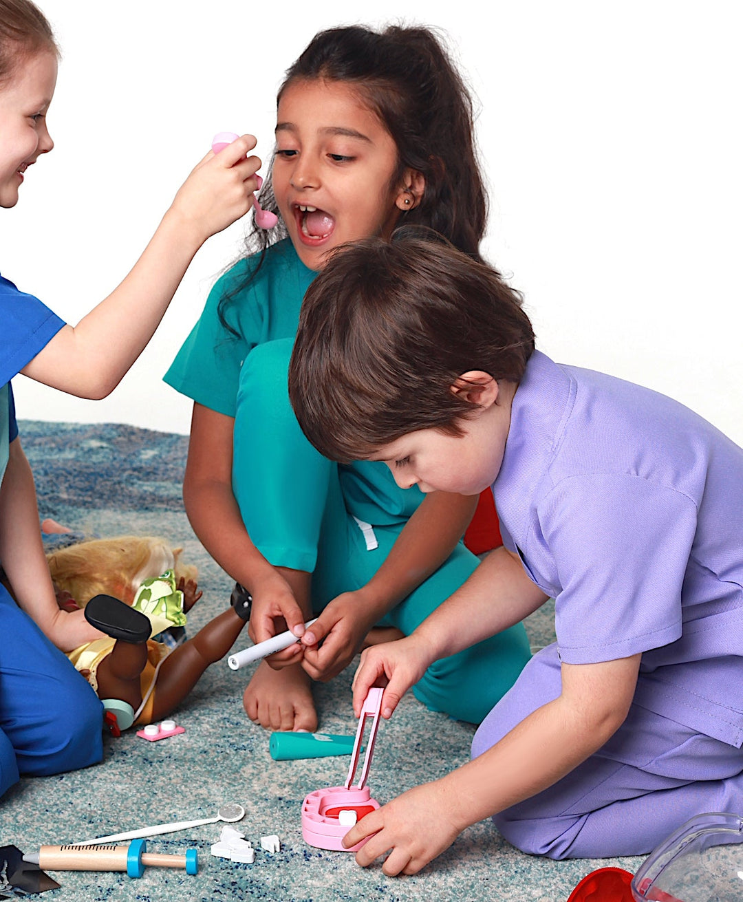 Children's Dress-Up Scrubs - Teal and Lilac Scrubs - Fit For Icons