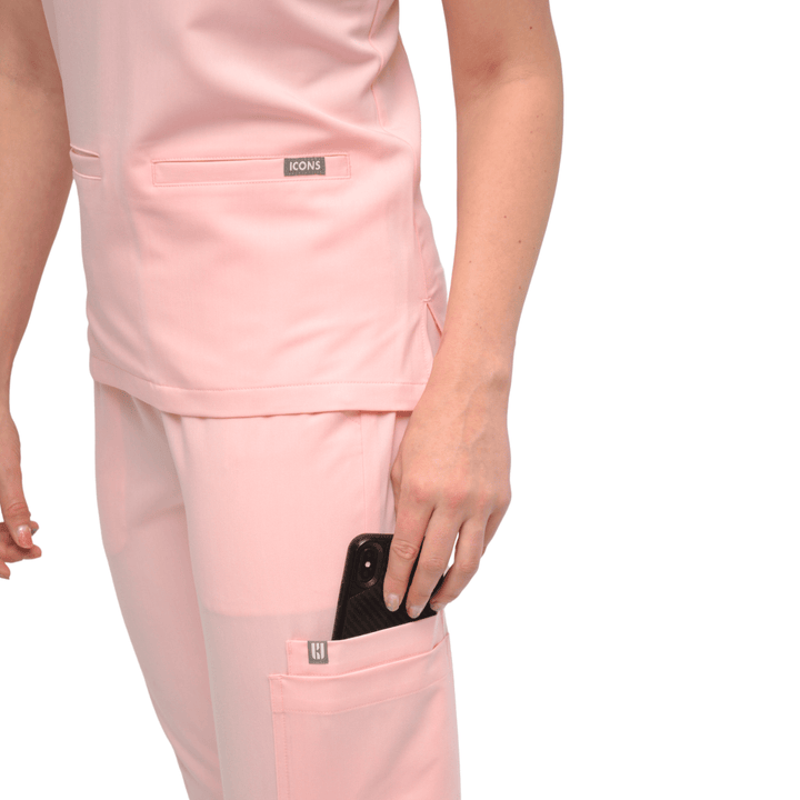 Skinny Straight-Leg Scrub Pants - Pink Scrub Pants - Fit For Icons