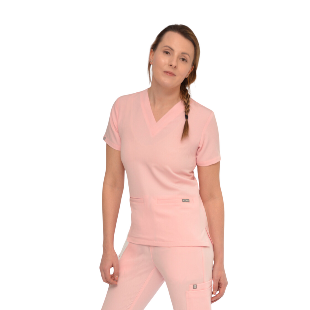 Peony Pink Top | Kiran Scrub Top | Fit For Icons
