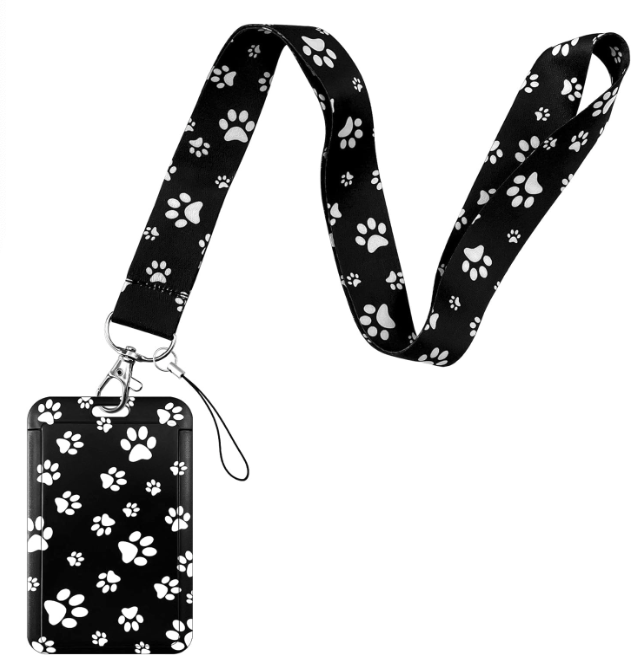 Animal Paw Print Lanyard - ID Card Holder - Fit For Icons