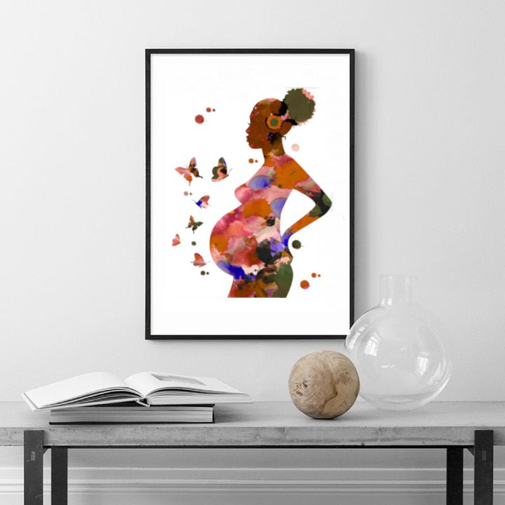 Pregnancy Cotton Canvas Wall Art Posters - set of 3