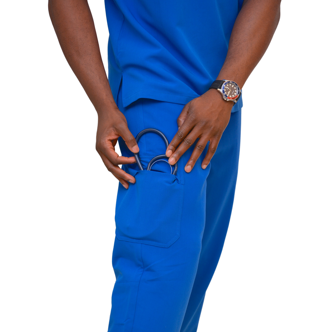 Elijah Fitted Scrub Trousers - Azure Blue