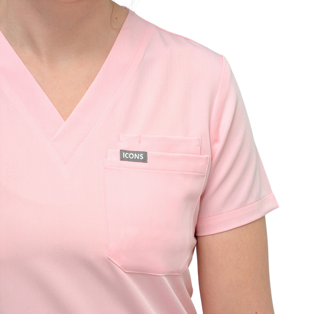 Chanelle Scrub Top- Peony Pink