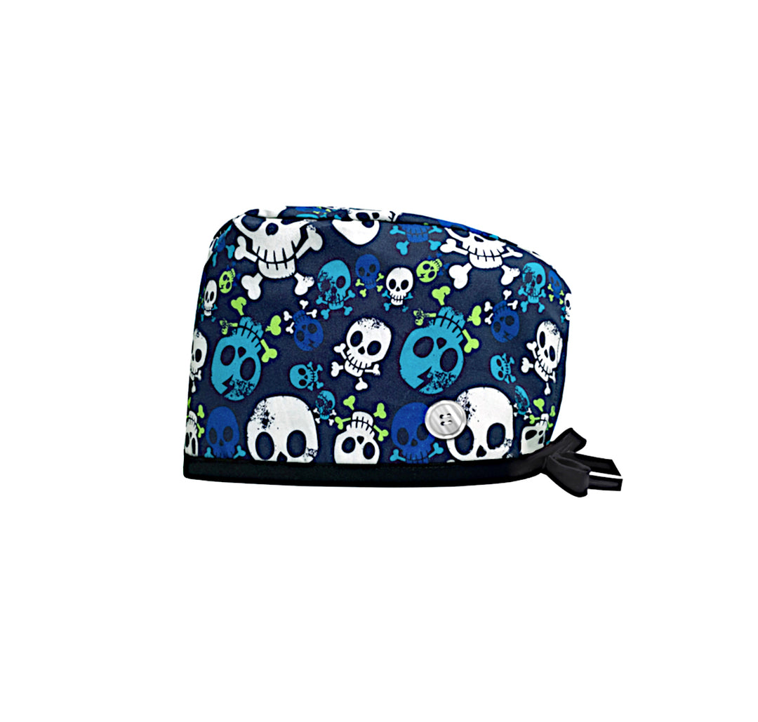 Skull Bones Scrub Cap - Lapis Blue