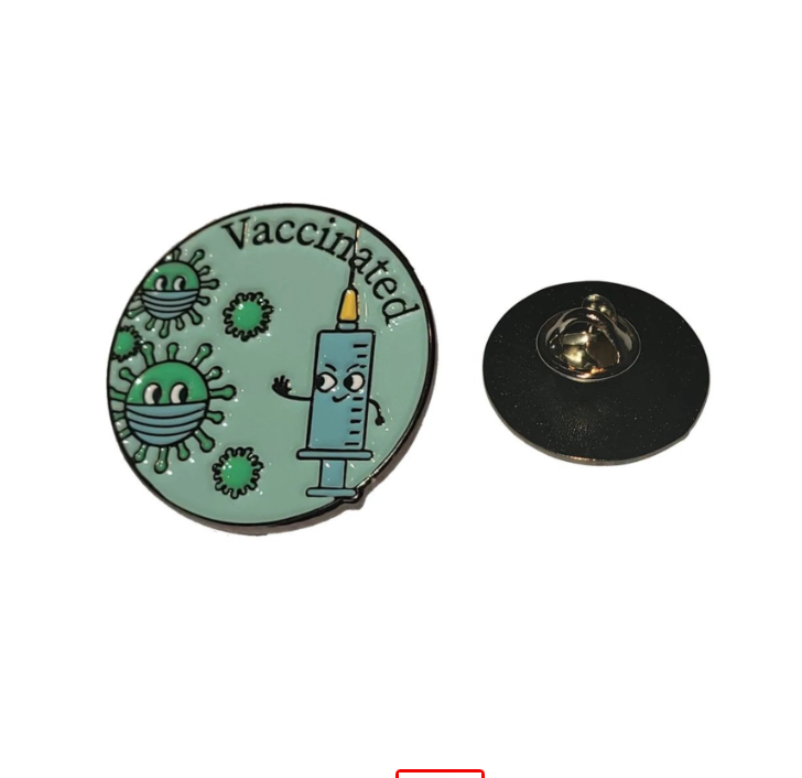 Vaccinated Lapel Pin - Green Lapel Pin - Fit For Icons