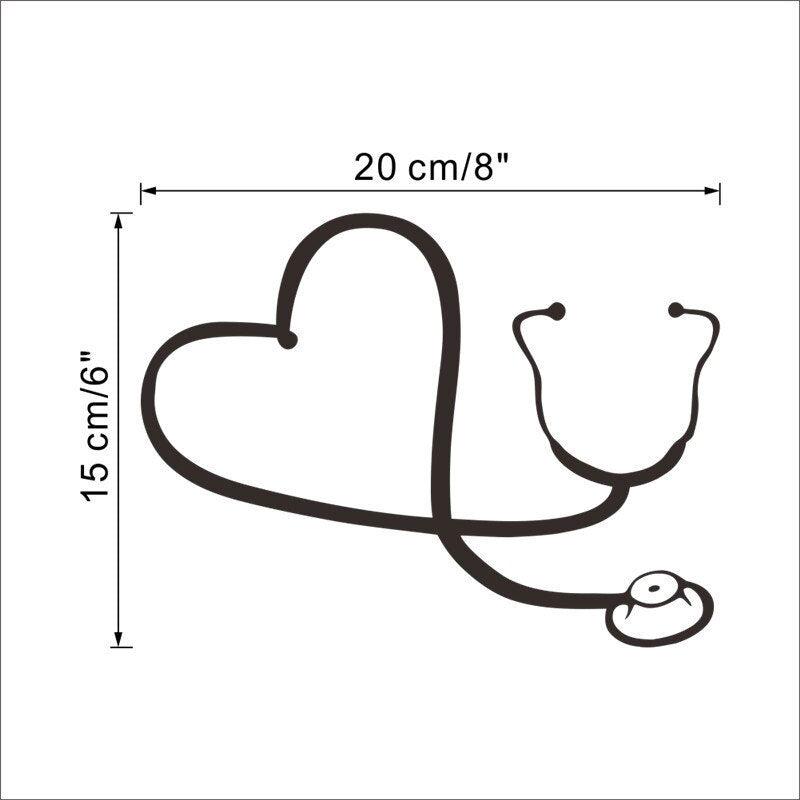 Stethoscope Laptop Decal | Stethoscope Heart Decal | Fit For Icons