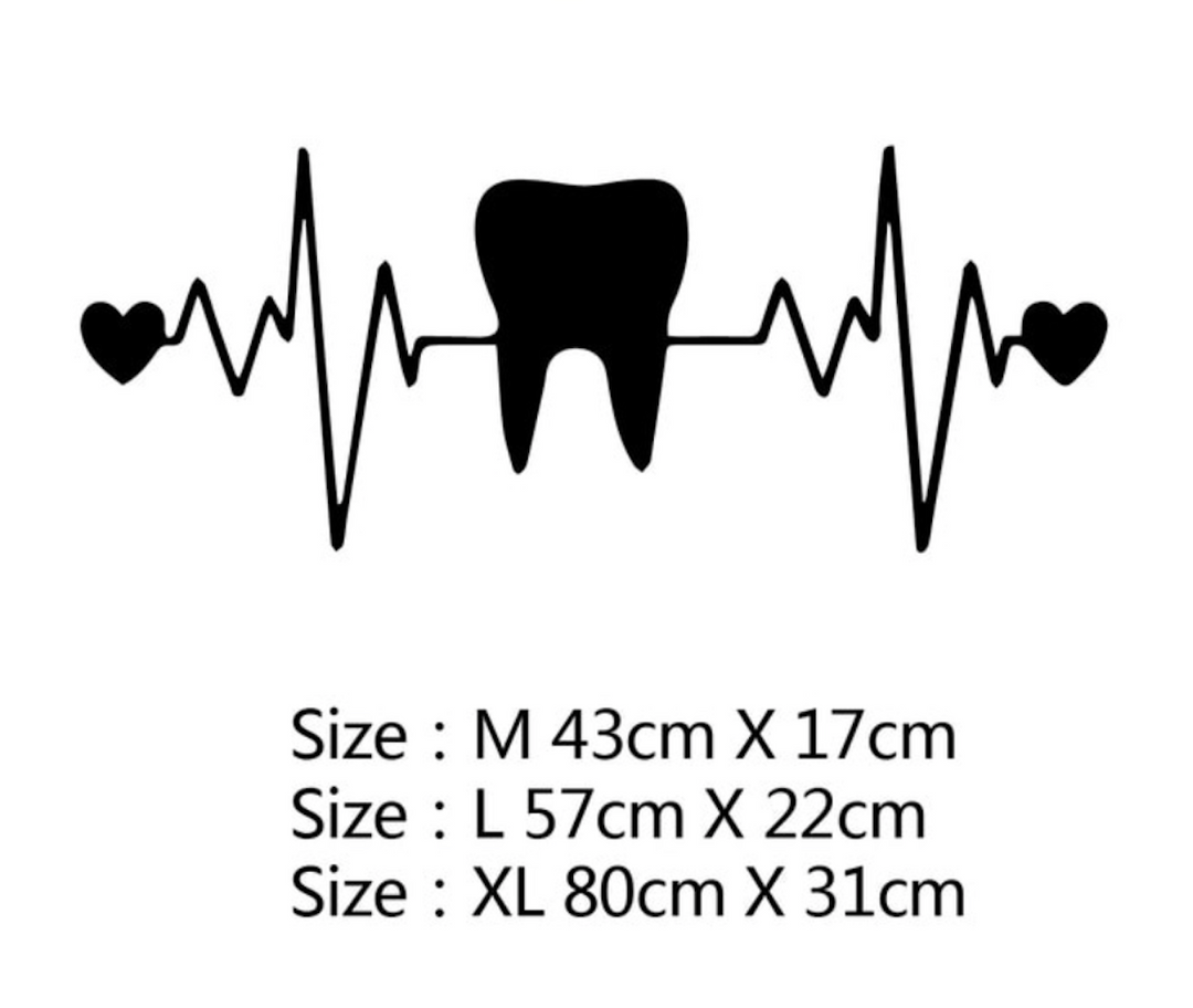 Wall Decal Tooth Heartbeat