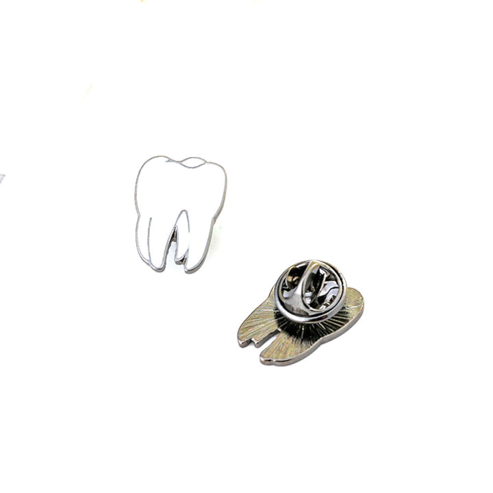 White Enamel Tooth Lapel Pin