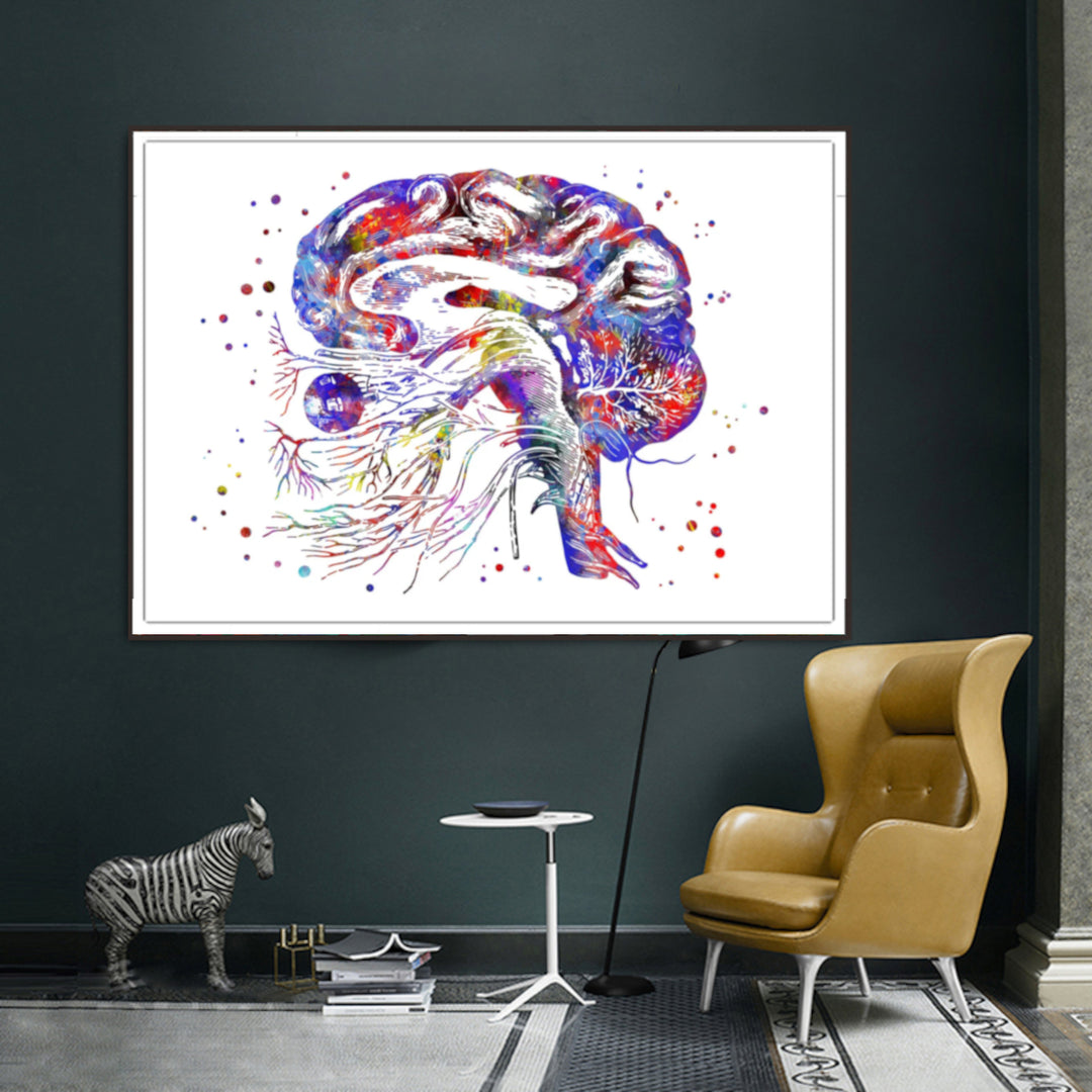 Cranial Nerves Poster Art - Brain Cranial Nerves Poster - Fit For Icons