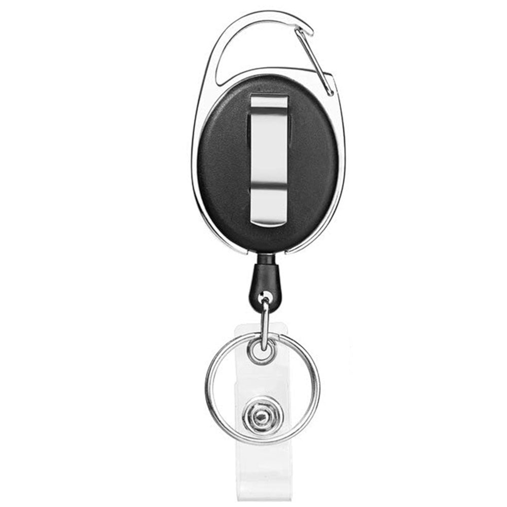 Retractable ID Badge Holder - Silver Badge Holder - Fit For Icons