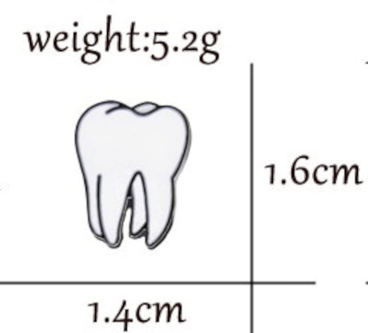 White Enamel Tooth Lapel Pin