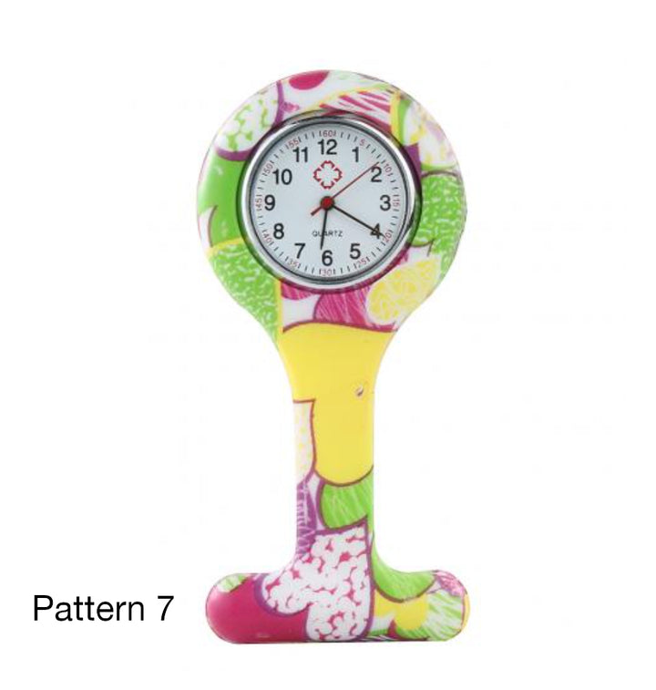Coloured Hearts Pattern Fob Watch