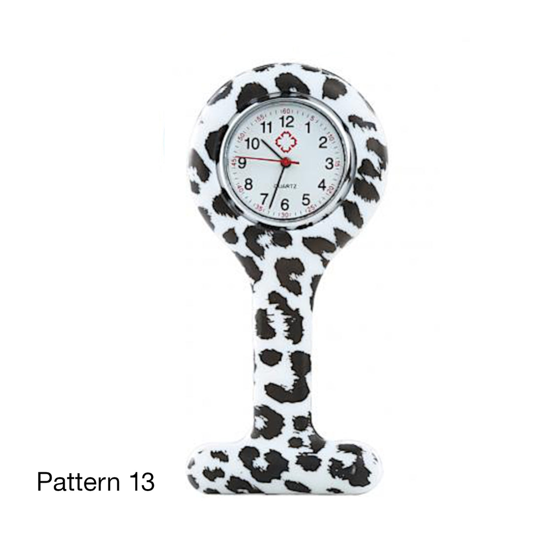 Black & White leopard print Fob Watch