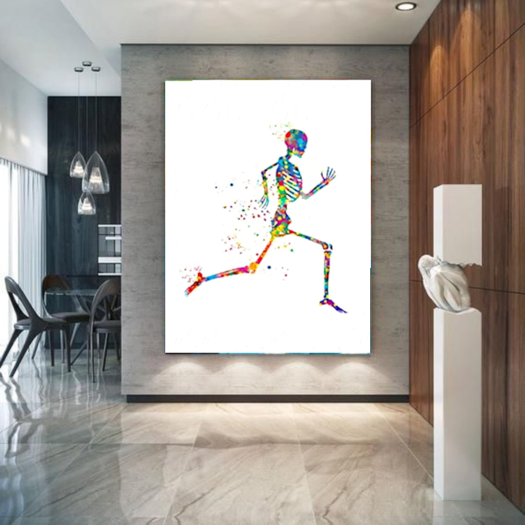 Skeleton Running Poster | Human Running Poster | Fit For Icons