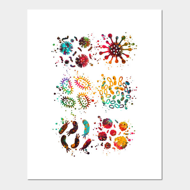 Bacteria Wall Art | Multiple Wall Poster | Fit For Icons