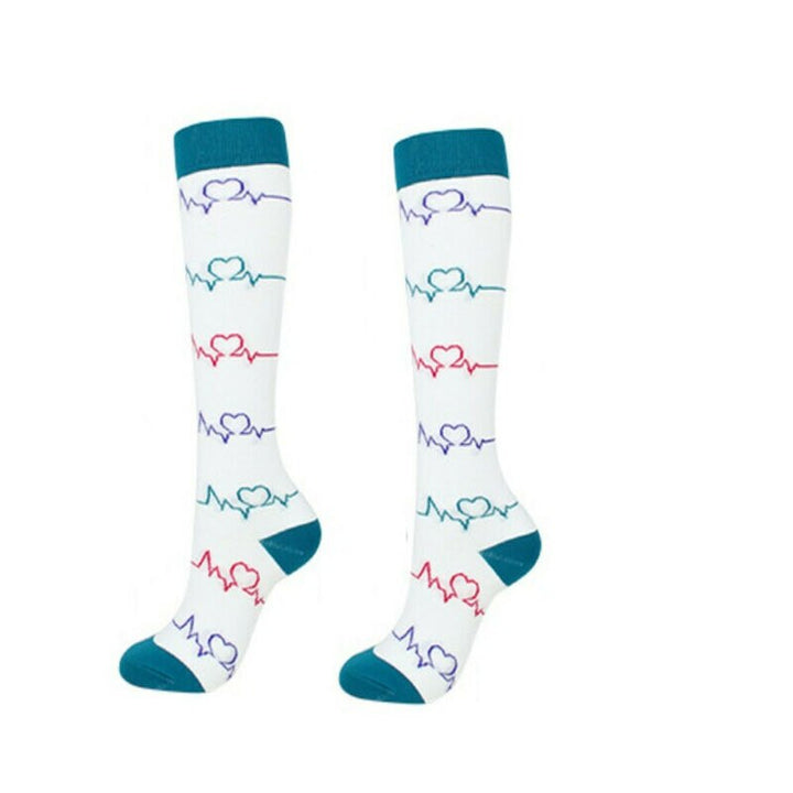 ECG Socks Teal | White ECG Socks | Fit For Icons