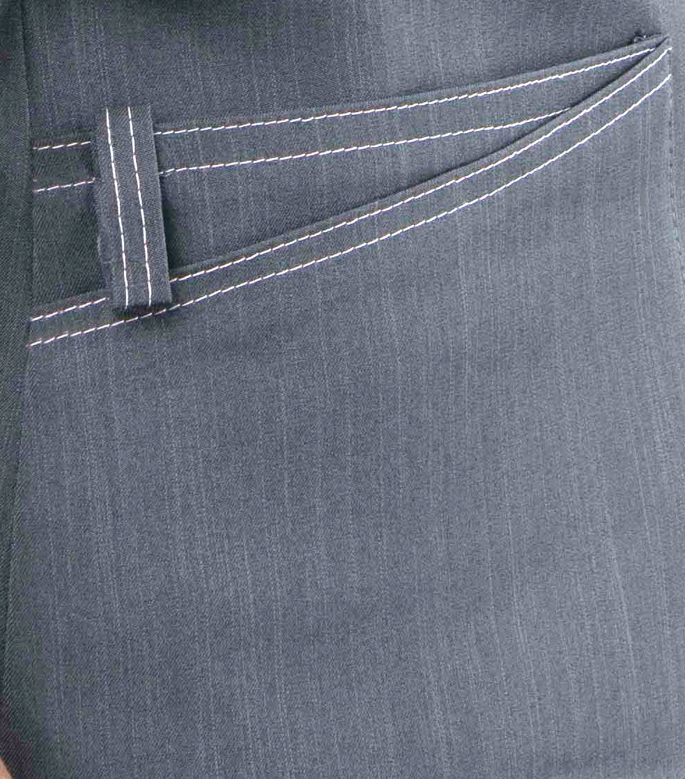 Madeleine Contrast Stitch Scrub Top - Charcoal Grey