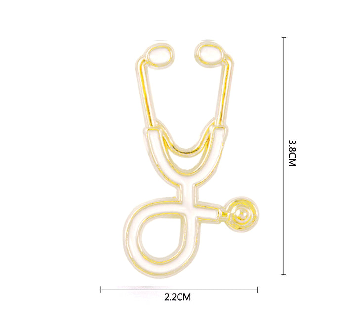 Stethoscope Pin Brooch - White Gold