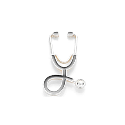 Grey Stethoscope Brooch - Grey Stethoscope Pin Brooch - Fit For Icons