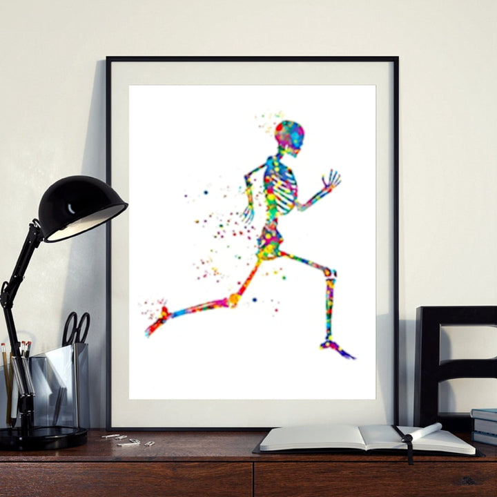 Human Skeleton Running  Poster