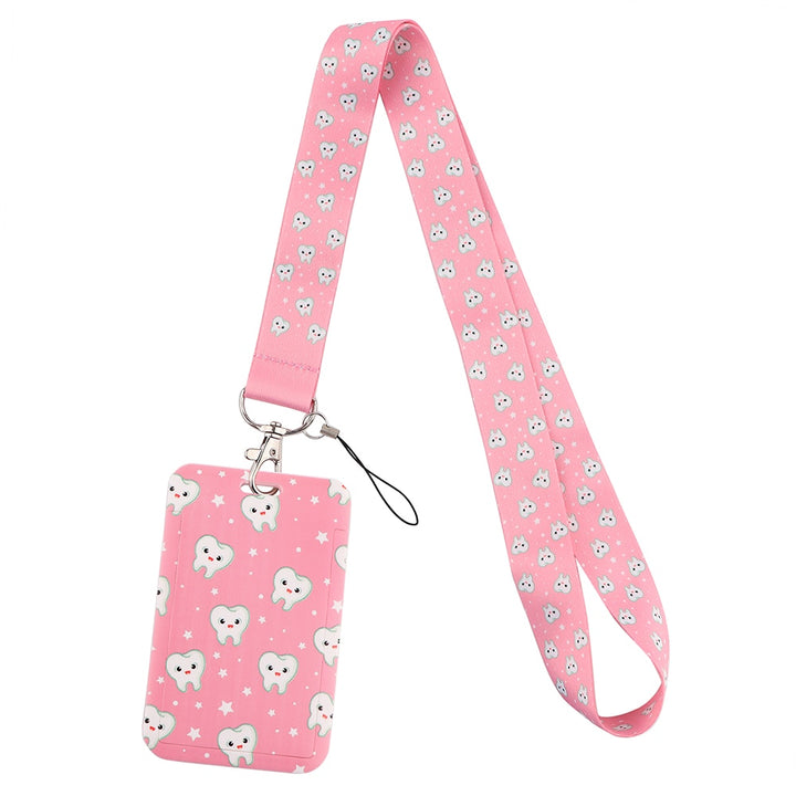 Pink Printed Badge Holder - Printed Badge Holder - Fit For Icons