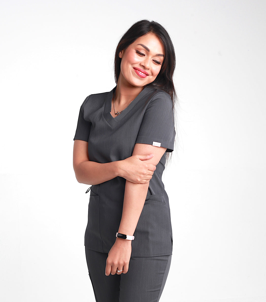 Women's Scrub Top | Charcoal Grey Top | Fit For Icons