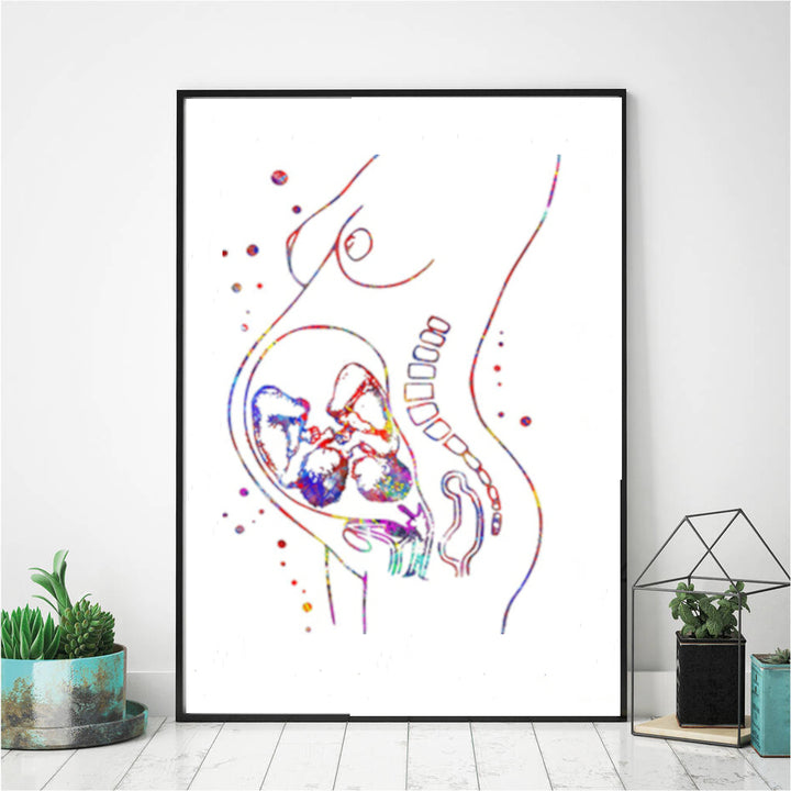 Twins Pregnancy Wall Art - Pregnancy Full Term Poster - Fir For Icons