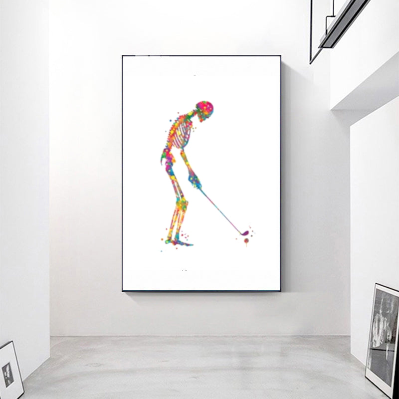 Human Skeleton Golfing Poster