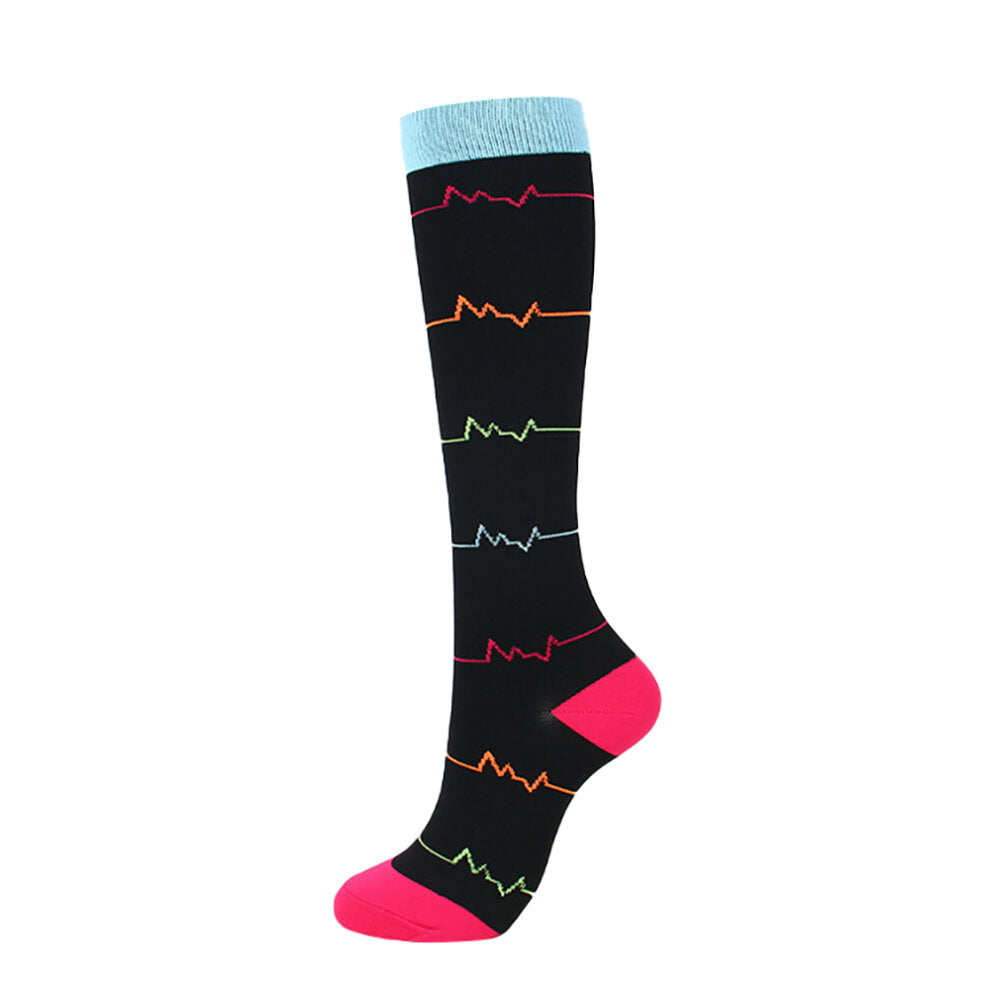 Lightweight Everyday Compression Socks Black, Blue Pink ECG