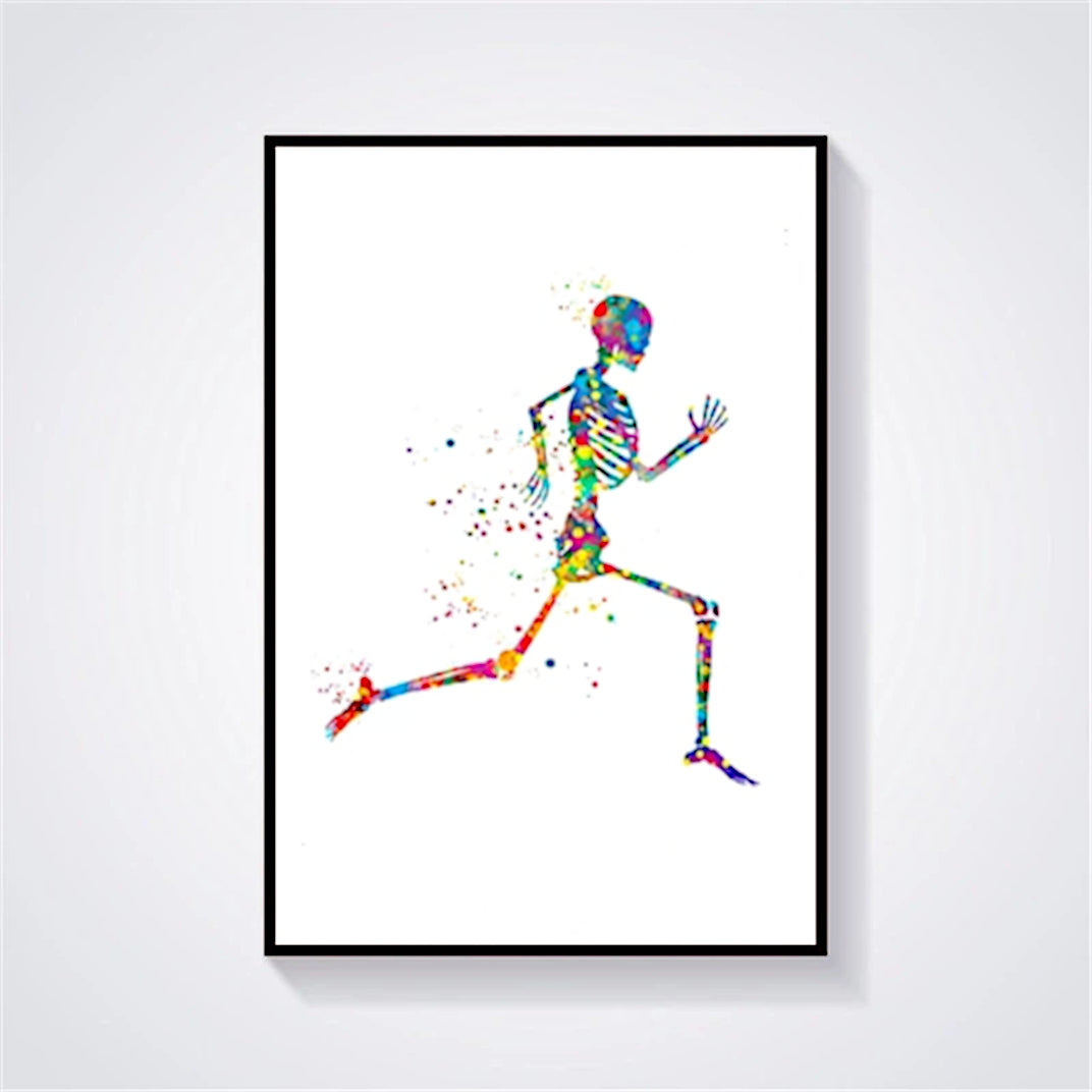 Skeleton Running Poster | Human Running Poster | Fit For Icons